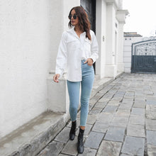 Load image into Gallery viewer, Cotton Double Pocket Long Sleeved Women Loose Shirt Spring And Summer New - foxberryparkproducts