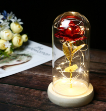 Load image into Gallery viewer, Beauty And The Beast Rose In LED Glass - foxberryparkproducts