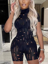 Load image into Gallery viewer, Cut Out Bodycon Jumpsuit Short Sleeve