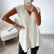 Load image into Gallery viewer, V-neck Knitted Sleeveless Vest