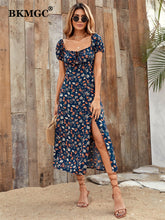 Load image into Gallery viewer, Floral Split Dress - foxberryparkproducts