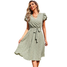 Load image into Gallery viewer, Quality High-End Mid-Waist Solid Color Cotton Green Mid-Length Skirt - foxberryparkproducts