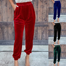 Load image into Gallery viewer, Women's Trousers Solid Straight Trousers Elastic Elastic Waist Casual Leggings