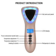 Load image into Gallery viewer, Ultrasonic Cryotherapy LED Hot Cold Hammer Facial Lifting Vibration Massager - foxberryparkproducts