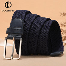 Load image into Gallery viewer, Men Women Casual Knitted Belt Woven Canvas Elastic Expandable Braided Stretch Belts