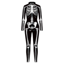 Load image into Gallery viewer, VIP FASHION Adult Skeleton Print Halloween Cosplay For Women Ghost Jumpsuit - foxberryparkproducts