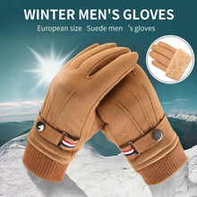 Load image into Gallery viewer, Men's Winter Gloves Suede Warm Split Finger Gloves - foxberryparkproducts