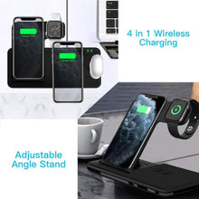 Load image into Gallery viewer, 15W Qi Fast Wireless Charger Stand For iPhone 11 XR X 8 Apple Watch 4 in 1 Foldable Charging Dock Station - foxberryparkproducts