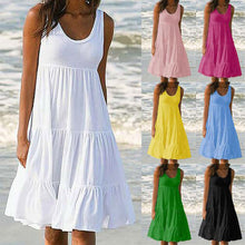Load image into Gallery viewer, Jocoo Jolee Women Causual O Neck Sleeveless Ruffles Mini Dress
