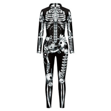 Load image into Gallery viewer, VIP FASHION Adult Skeleton Print Halloween Cosplay For Women Ghost Jumpsuit - foxberryparkproducts