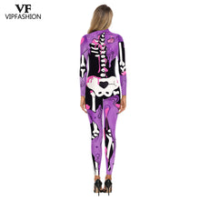 Load image into Gallery viewer, VIP FASHION Adult Skeleton Print Halloween Cosplay For Women Ghost Jumpsuit - foxberryparkproducts