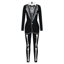 Load image into Gallery viewer, VIP FASHION Adult Skeleton Print Halloween Cosplay For Women Ghost Jumpsuit - foxberryparkproducts