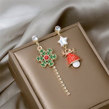 Load image into Gallery viewer, 2022 New Zircon Christmas Tree Earrings for Women Shiny Rhinestone Snowflake Stud Earring Fashion Jewelry New Year Gifts - foxberryparkproducts