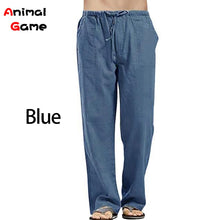 Load image into Gallery viewer, Linen Wide Men Pants New Korean Trousers Oversize Linens Streetwear Male Spring Summer Yoga Pants Casual Men Clothing Sweatpants