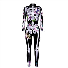 Load image into Gallery viewer, VIP FASHION Adult Skeleton Print Halloween Cosplay For Women Ghost Jumpsuit - foxberryparkproducts