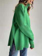 Load image into Gallery viewer, Autumn Winter Women Sweaters Turtleneck Women Pullovers Side Split Knitted Jumpers - foxberryparkproducts
