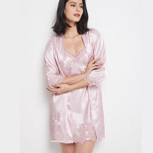 Load image into Gallery viewer, 5PCS Sleepwear Female Pajamas Set Satin Pyjamamas Sexy Lace Patchwork - foxberryparkproducts