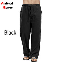 Load image into Gallery viewer, Linen Wide Men Pants New Korean Trousers Oversize Linens Streetwear Male Spring Summer Yoga Pants Casual Men Clothing Sweatpants
