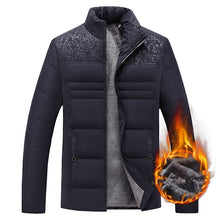 Load image into Gallery viewer, Men's Plush Thickened Parkas Stand Collar Winter Jacket