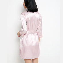 Load image into Gallery viewer, 5PCS Sleepwear Female Pajamas Set Satin Pyjamamas Sexy Lace Patchwork - foxberryparkproducts