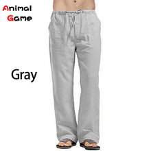 Load image into Gallery viewer, Linen Wide Men Pants New Korean Trousers Oversize Linens Streetwear Male Spring Summer Yoga Pants Casual Men Clothing Sweatpants