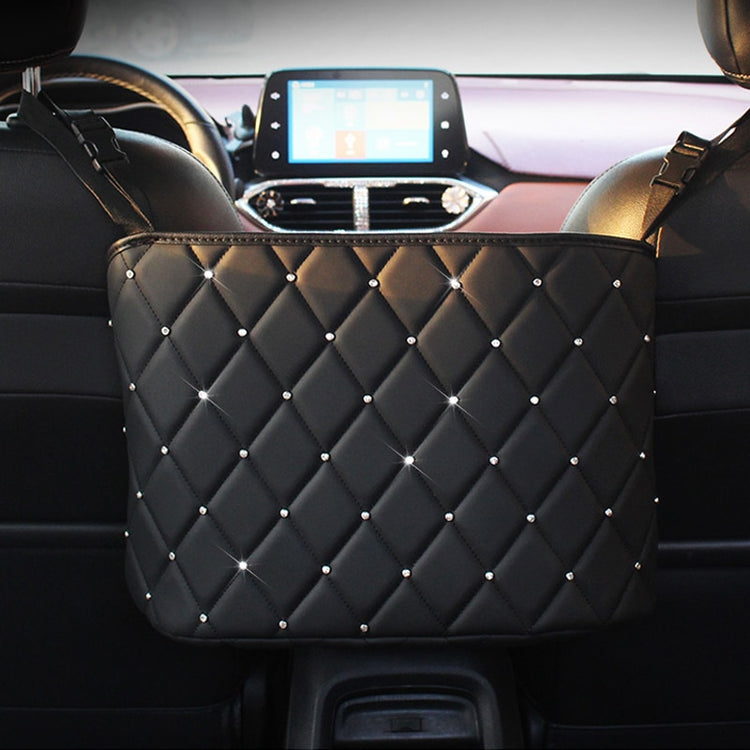 Car Handbag Holder Luxury Leather Seat Back Organizer Mesh Large Capacity Bag Automotive Goods Storage Pocket Seat Crevice Net - foxberryparkproducts