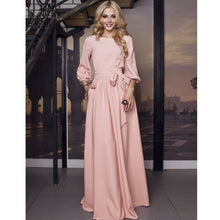 Load image into Gallery viewer, Autumn Women Casual Bow Maxi Sashes Dress - foxberryparkproducts