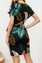 Load image into Gallery viewer, Printed Surplice Neck Short Sleeve Side Tie Mini Dress