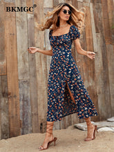 Load image into Gallery viewer, Floral Split Dress - foxberryparkproducts