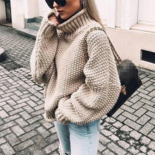 Load image into Gallery viewer, Comfortable Knitted Turtleneck Sweater - foxberryparkproducts