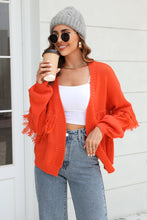 Load image into Gallery viewer, Double Take Fringe Trim Open Front Cardigan