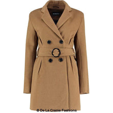Load image into Gallery viewer, De La Creme - Womens Camel Textured Short Belted Coat - foxberryparkproducts