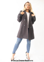 Load image into Gallery viewer, Womens Wool Feel Double Breasted Hooded Coat - foxberryparkproducts