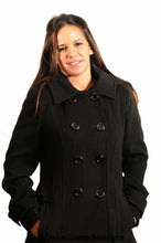Load image into Gallery viewer, Womens Wool Feel Double Breasted Hooded Coat - foxberryparkproducts