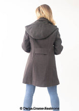 Load image into Gallery viewer, Womens Wool Feel Double Breasted Hooded Coat - foxberryparkproducts