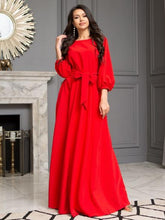 Load image into Gallery viewer, Autumn Women Casual Bow Maxi Sashes Dress - foxberryparkproducts