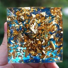 Load image into Gallery viewer, HANDMADE OHM AMETHYST SPHERE BLUE QUARTZ ORGONE PYRAMID 60MM - foxberryparkproducts