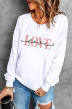 Load image into Gallery viewer, LOVE Round Neck Dropped Shoulder Sweatshirt