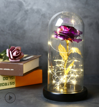 Load image into Gallery viewer, Beauty And The Beast Rose In LED Glass - foxberryparkproducts