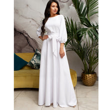 Load image into Gallery viewer, Autumn Women Casual Bow Maxi Sashes Dress - foxberryparkproducts