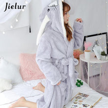 Load image into Gallery viewer, Super Comfortable Coral Velvet Bathrobe Women Warm Hooded Robe - foxberryparkproducts