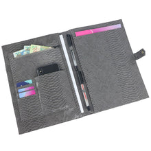 Load image into Gallery viewer, Monogrammed Note Pad Document Bag Embossed Python Pattern - foxberryparkproducts