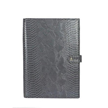 Load image into Gallery viewer, Monogrammed Note Pad Document Bag Embossed Python Pattern - foxberryparkproducts