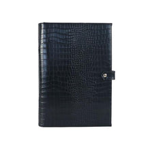 Load image into Gallery viewer, Monogrammed Note Pad Document Bag Embossed Python Pattern - foxberryparkproducts