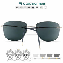 Load image into Gallery viewer, Titanium Transition Aviation Sunglasses Photochromic  Rimless Eyeglasses Men - foxberryparkproducts