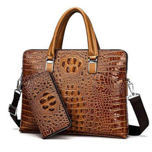 Load image into Gallery viewer, Luxury brand crocodile pattern  cowhide blue laptop - foxberryparkproducts