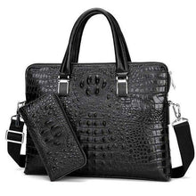 Load image into Gallery viewer, Luxury brand crocodile pattern  cowhide blue laptop - foxberryparkproducts