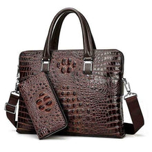 Load image into Gallery viewer, Luxury brand crocodile pattern  cowhide blue laptop - foxberryparkproducts