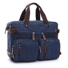 Load image into Gallery viewer, Scione Men Canvas Leather Briefcase  Laptop Pocket - foxberryparkproducts