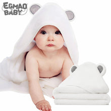 Load image into Gallery viewer, Organic Bamboo Hooded Baby Towel – Ultra Soft and Super Absorbent Baby Bath Towels - foxberryparkproducts